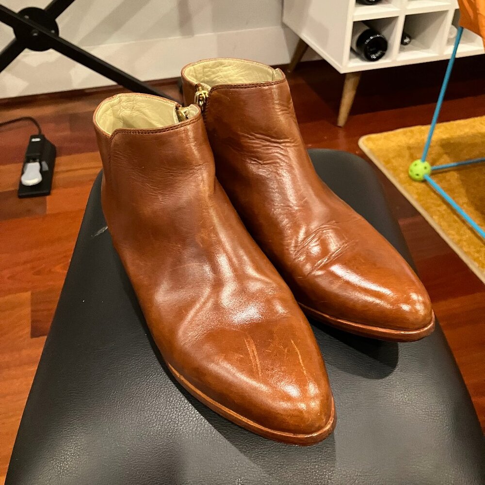 7.5 shoes Nisolo Lana ankle booties , brandy color, brownish red